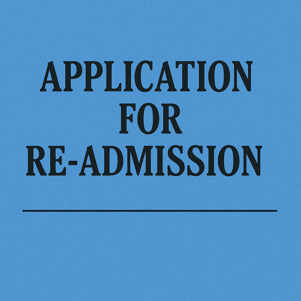 Application for Re-admission