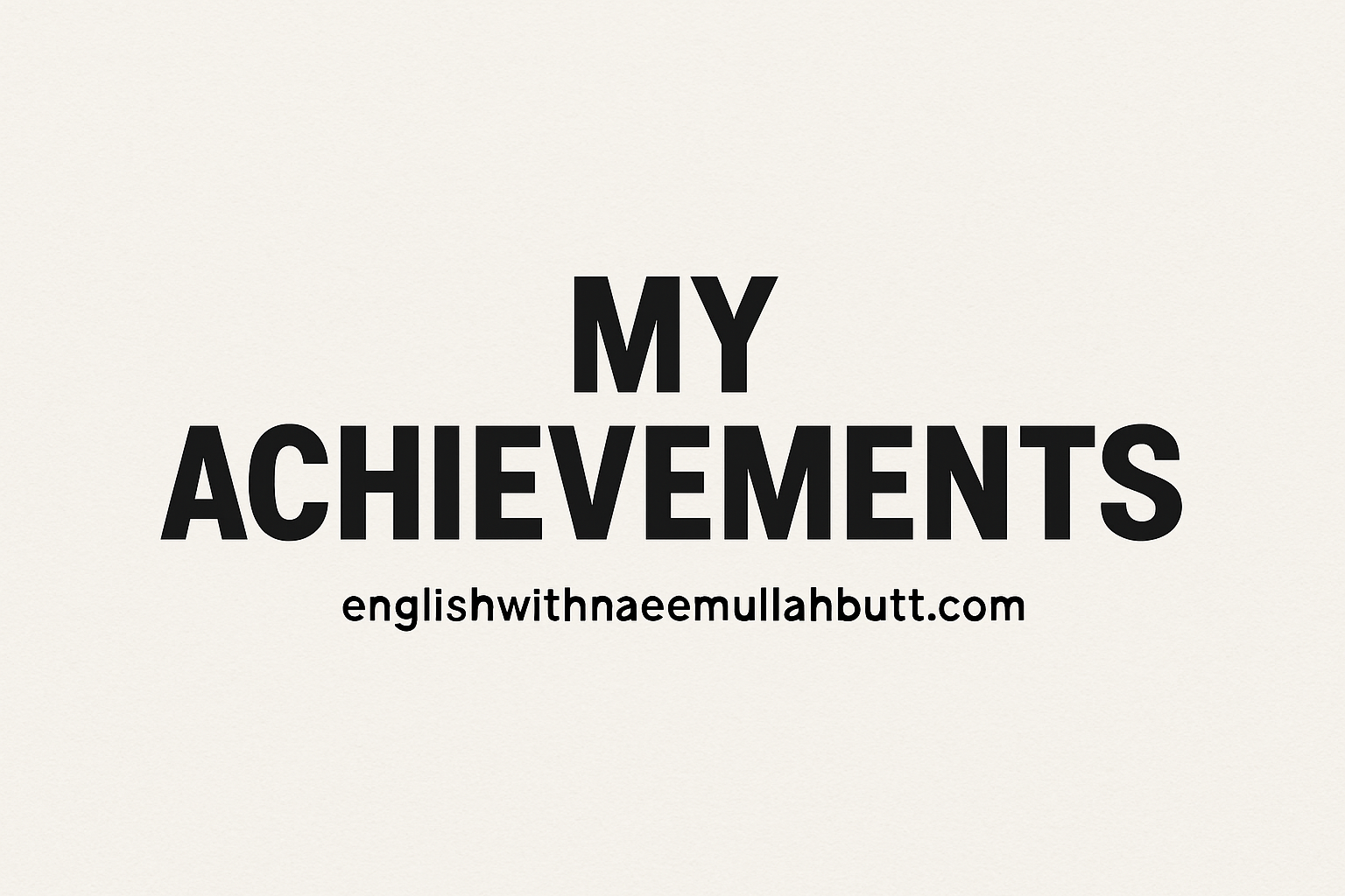My Achievements
