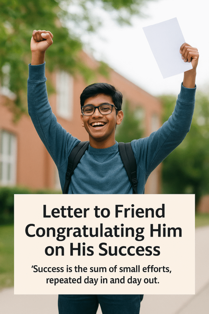Letter to Friend Congratulating on Success