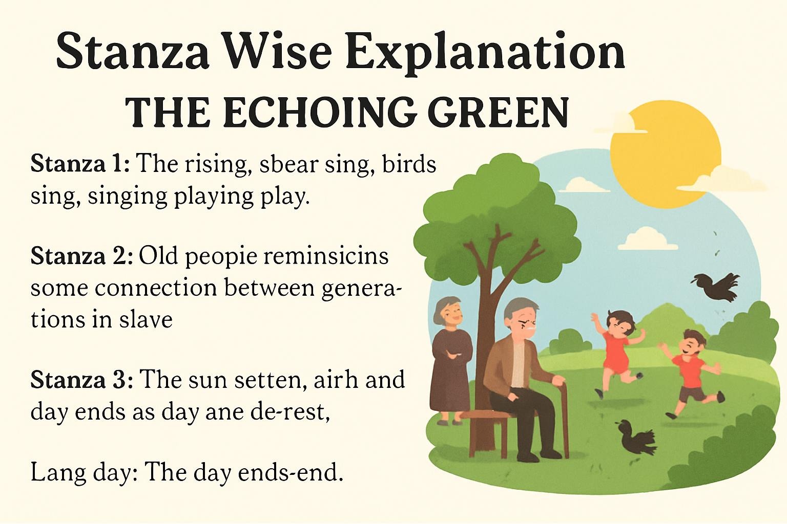 Stanza Wise Explanation The Echoing Green