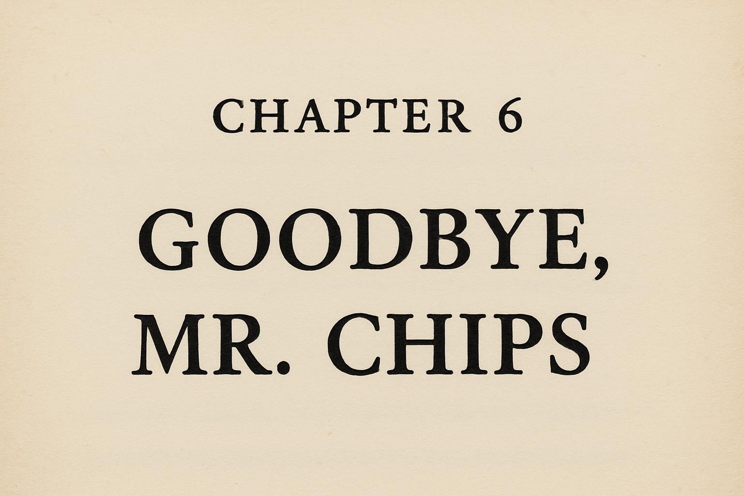 Chapter 6 Goodbye Mr.Chips
