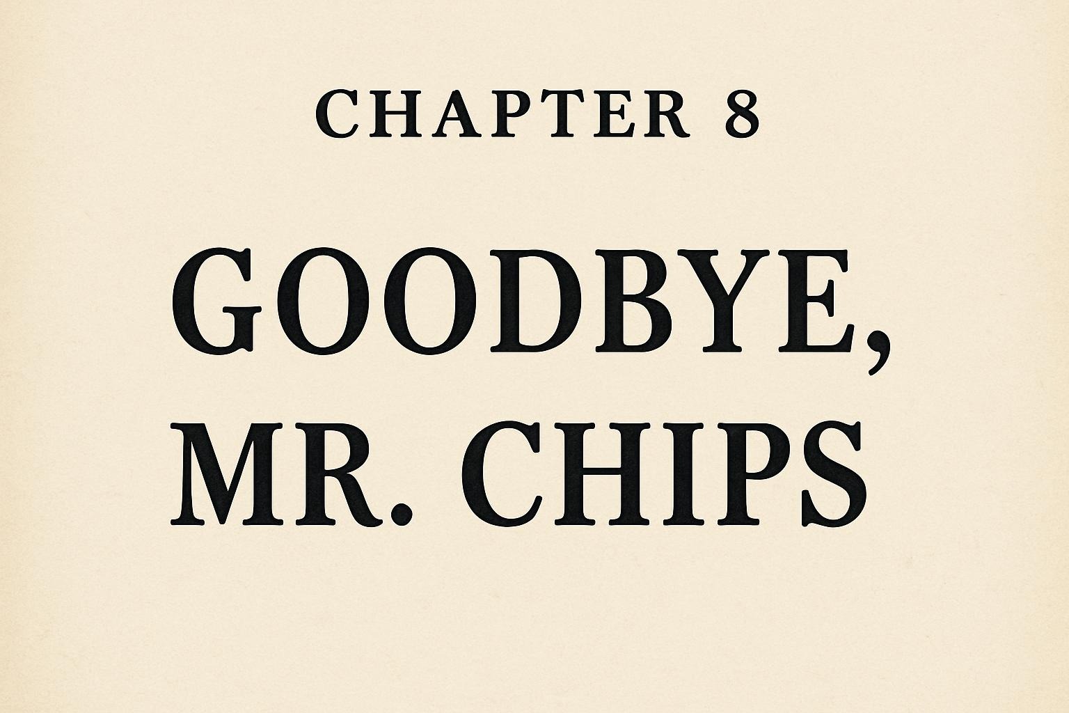 Chapter 8 Goodbye Mr.Chips